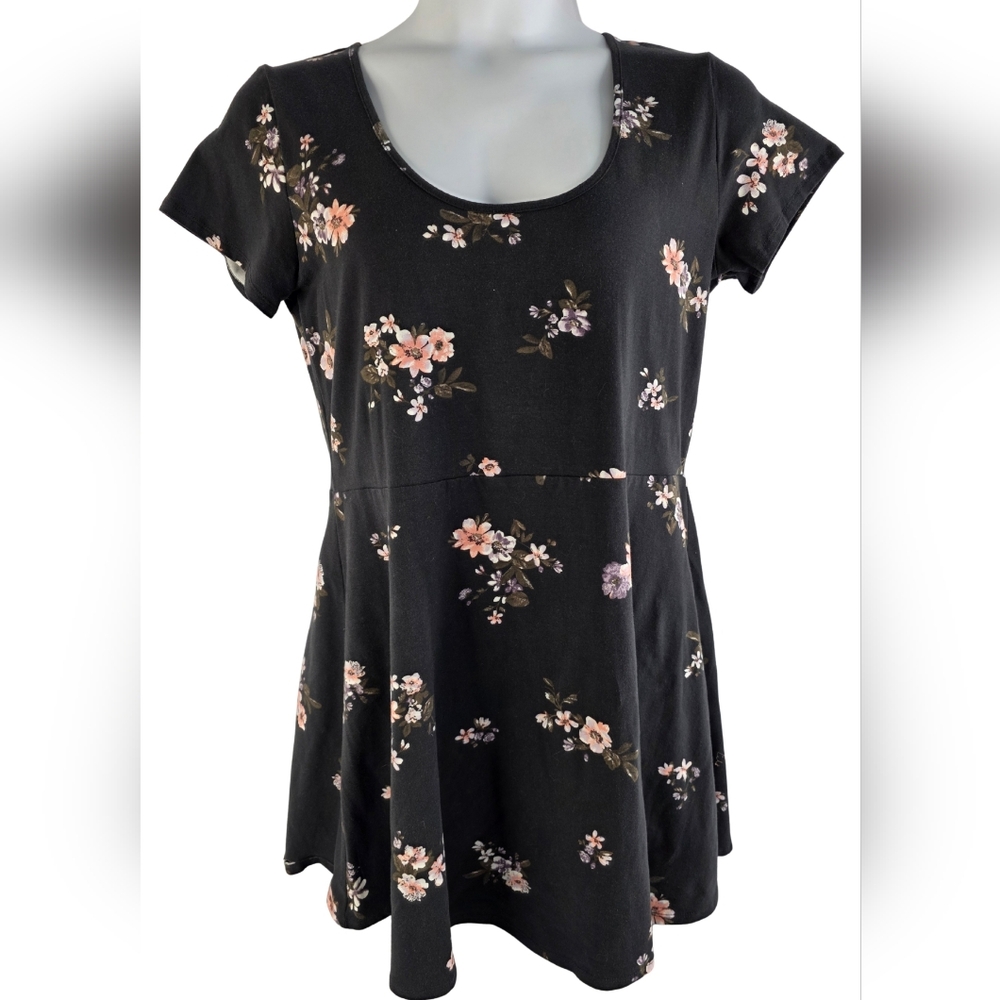 NWT Wild Fable XXL Mini Dress Black Pink Floral J-1487